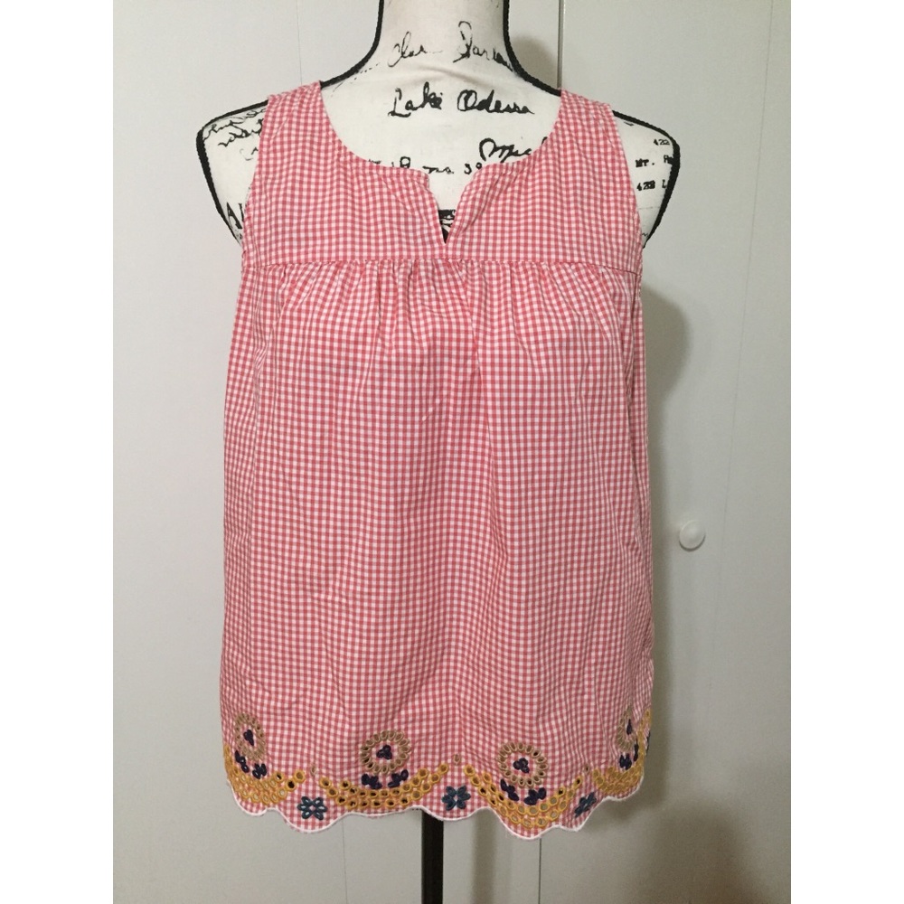 NWOT Madewell gingham tank top with embroidery - Medium - Picture 4 of 8